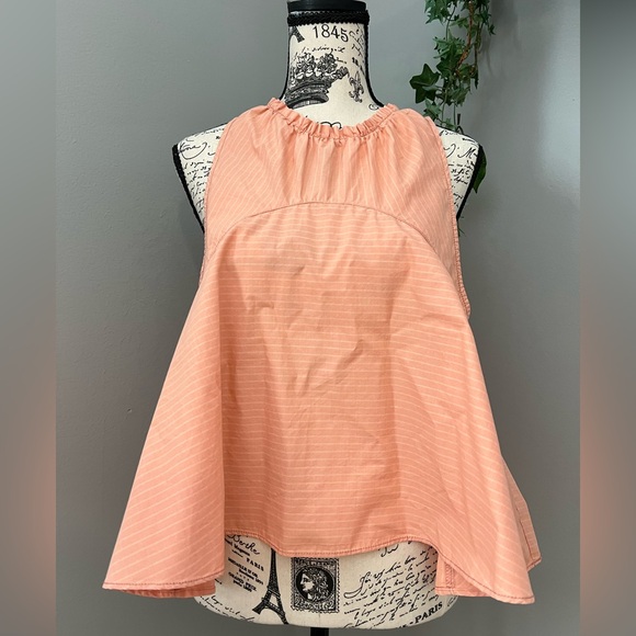 NWT - Free People Peach Carla Stripe Tank Top - Picture 5 of 12